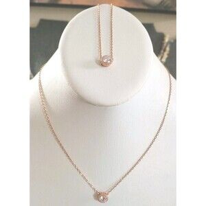 Swarovski Constella Round Cut Pave Pendant Clear Crystal Necklace Bracelet Set
